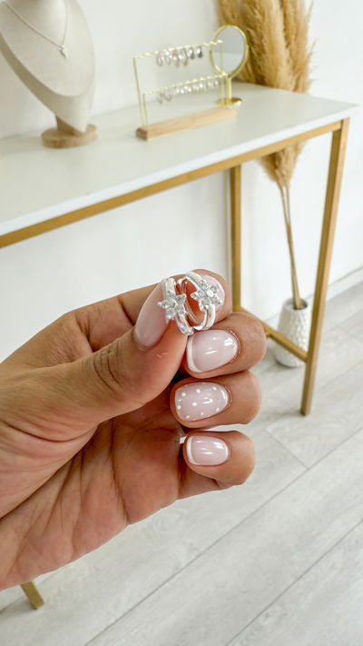 Argollas Flor Cubic (par)