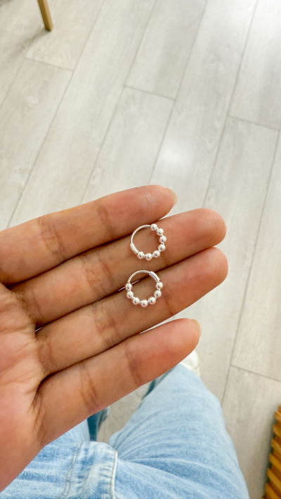 Argollas Bolitas (par) 1cm