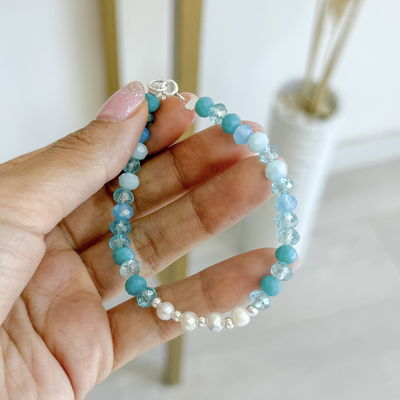 Pulsera Turquesa (cristal de roca)
