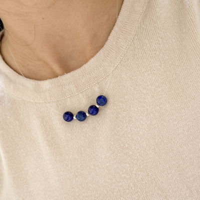 Tanza con Piedras Naturales Azul