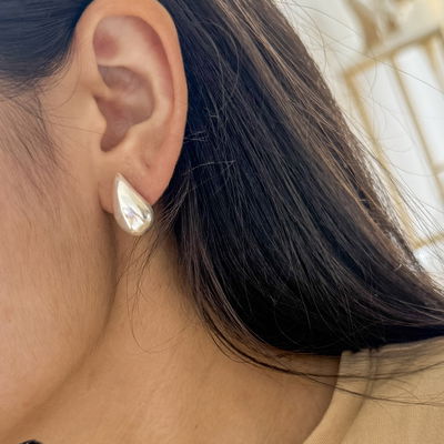 Aros Gotas (PLATA LAMINADA)