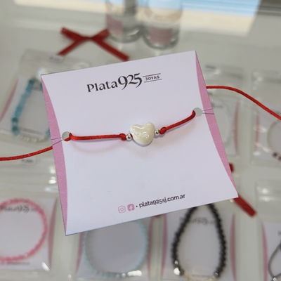 Pulsera ajustable de hilo y cerámica 