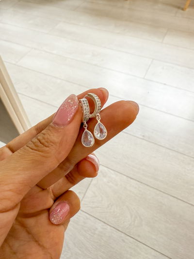 Argollas Gotitas PLATA LAMINADA