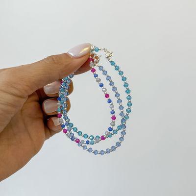 Pulseras Cristal de Roca (Plata laminada)