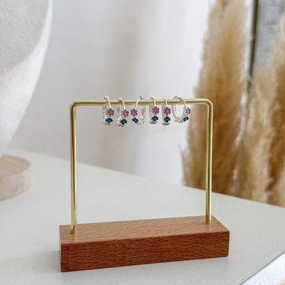 Argollas Flores Colores (par)