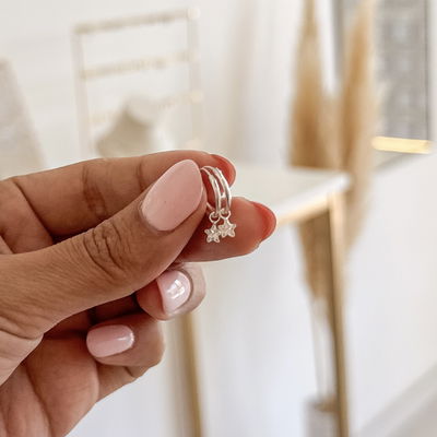 Argollas Cubic Estrellas 1,2cm