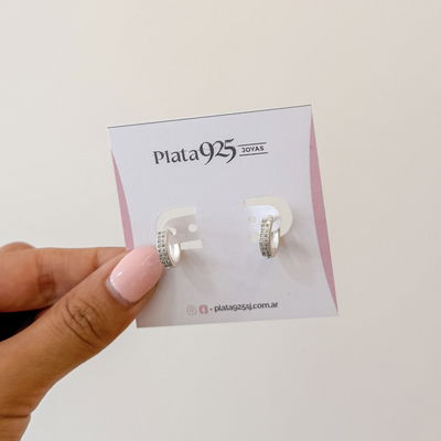 Argollas Cubic (PLATA LAMINADA)