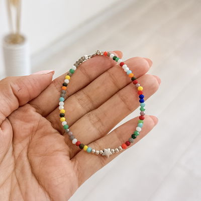 Pulsera Colores de cristal y estrella