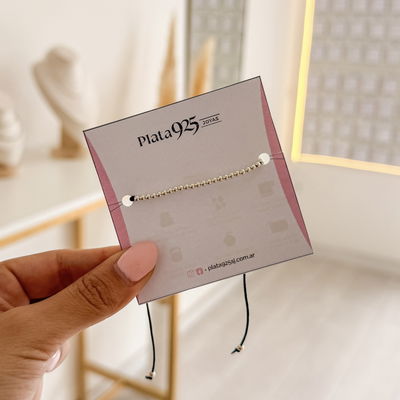 Pulsera Bolitas (hilo negro) HM