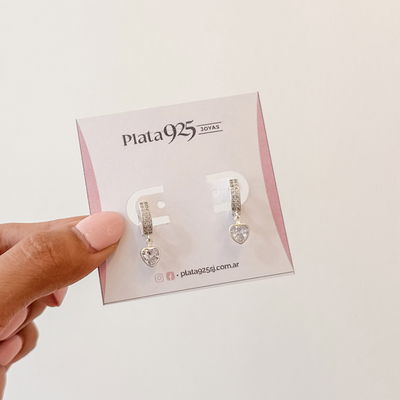 Argollas Corazon PLATA LAMINADA