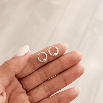 Argollas con Bolita 1cm (par)