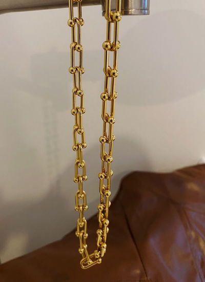 Cadena Eslabones ACERO DORADO