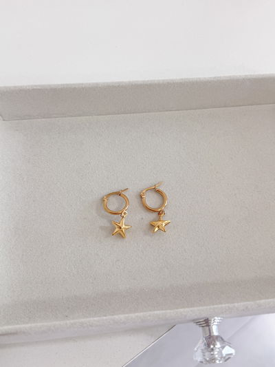 Argollas Estrellas ACERO DORADO