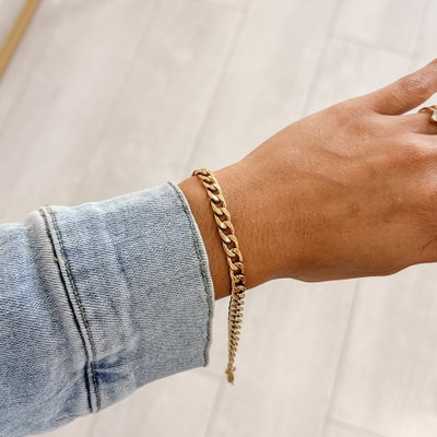 Pulsera Eslabones ACERO DORADO