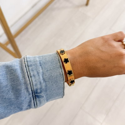 Pulsera Esclava Trébol ACERO WATERPROOF