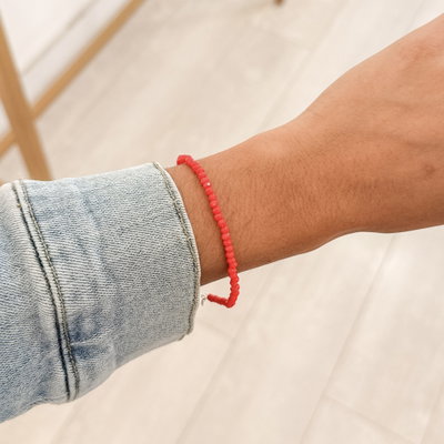 Pulsera Cristal de Roca Roja 