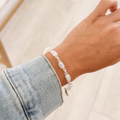 Pulsera Cristal de Roca con Cierre Marinero