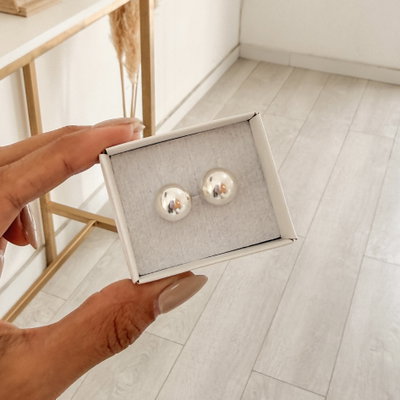 Aros Bolitas de Plata| M