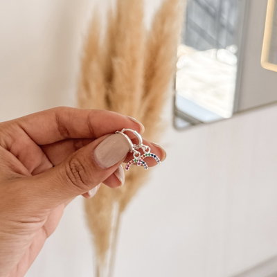 Argollas Arcoiris| PLATA LAMINADA