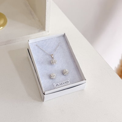 Conjunto Bolita de Fuego con aros