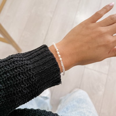 Pulsera Cristal y Perlas