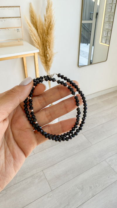 Choker Negro (cristal de roca)