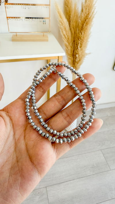 Choker Plateado (cristal de roca)