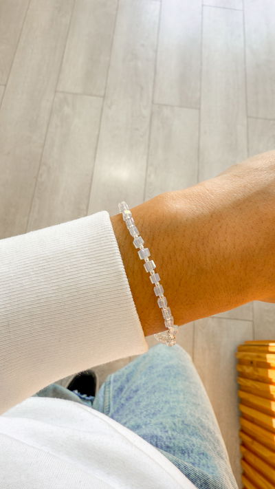 Pulsera de Cristal de Roca cubitos