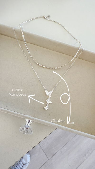 Collar Plata 925 y Mariposas (elegir)