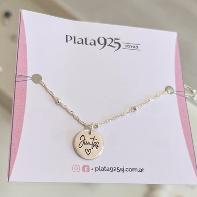Pulsera Bolitas con dije para Grabar 1cm