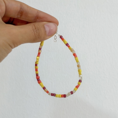 Pulsera Cristal Naranja 