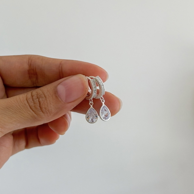 Argollas Cubic Gotitas| PLATA LAMINADA