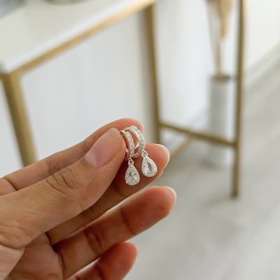 Argollas Gotitas Cubic| Par 