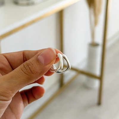Argollas Cuadradas| PLATA LAMINADA