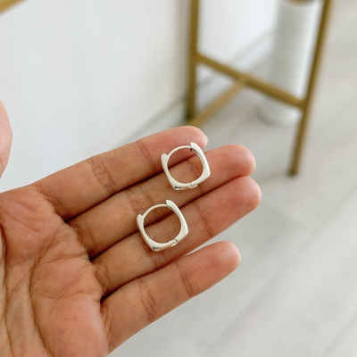 Argollas Cuadradas| PLATA LAMINADA
