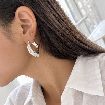 Argollas Infladas Alana| Plata 925