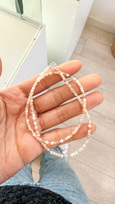 Choker de cuarzo rosa