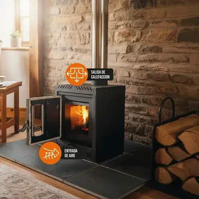 ESTUFA METAVILA CHICAGO DOBLE COMBUSTIÓN