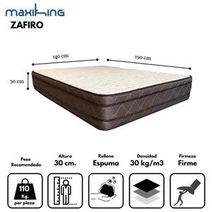 colchon maxiking zafiro 140x190x30cm 90kg