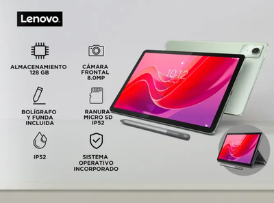 Lenovo Tab M11 11" 8GB + 128GB + Funda + Lápiz | Seafoam Green