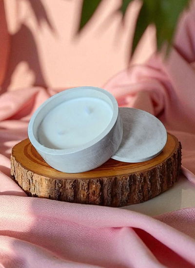 Cuenco bajo c/ vela y tapa