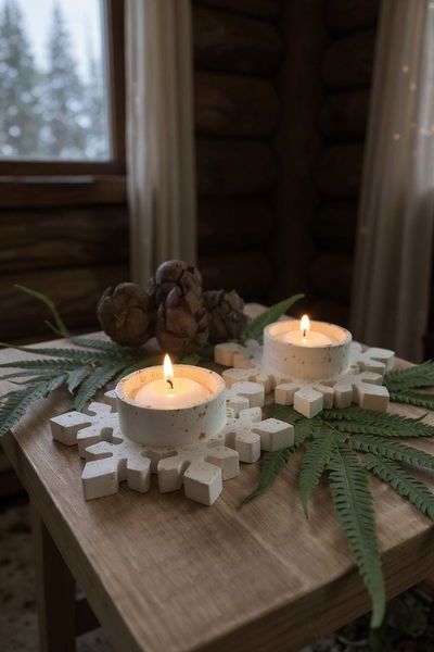 Candelabro copos de nieve