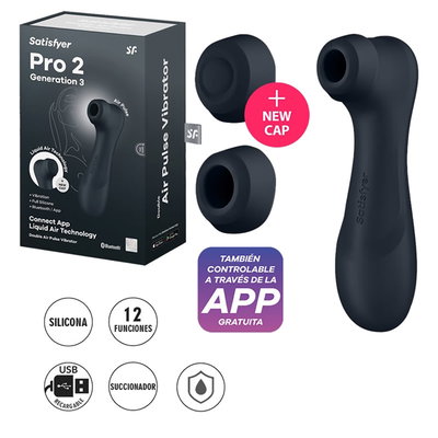 Succionador Satisfyer Pro 2 Generation 3 con App (Gris oscuro)