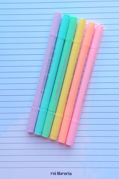 Resaltadores pastel doble punta