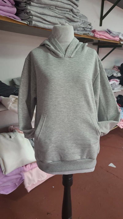 Buzo Oversized Canguro Unisex (color: gris)