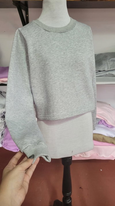 Buzo Corto Basico (color: gris melage)