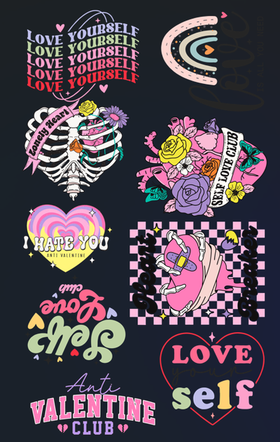 Pliego amor y corazones