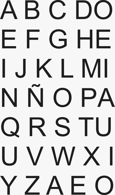 Pliego letras grandes negras