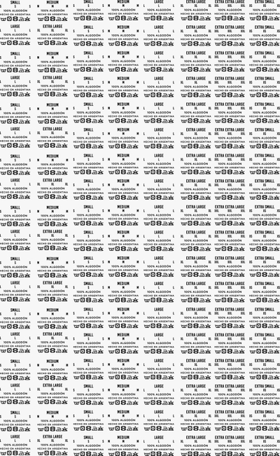 Pliego de 144 talles de 6x4cm en negro
