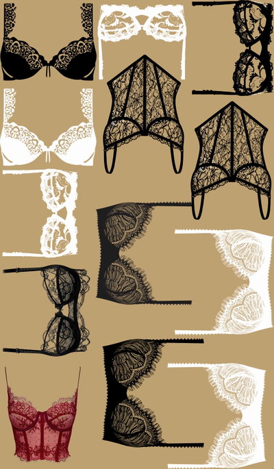 Pliego lencería/ropa interior de encaje